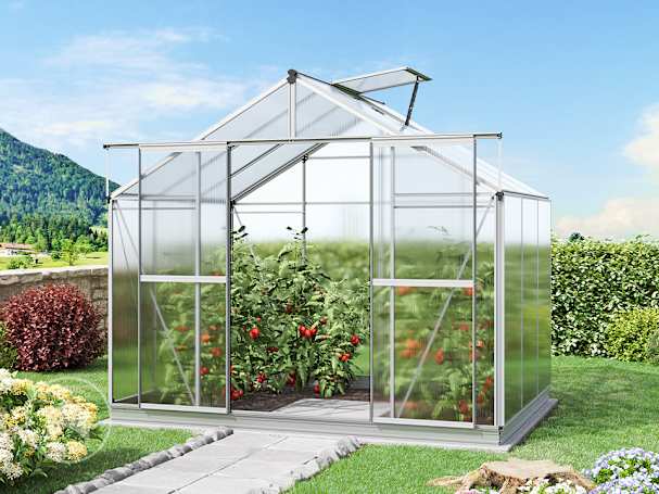 256 x 131 cm Estufa de jardim, Sem conjunto promocional | 6 mm