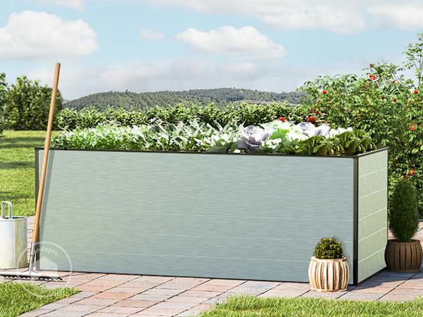 195 x 77 x 77 cm canteiro elevado, Alumínio anodizado
