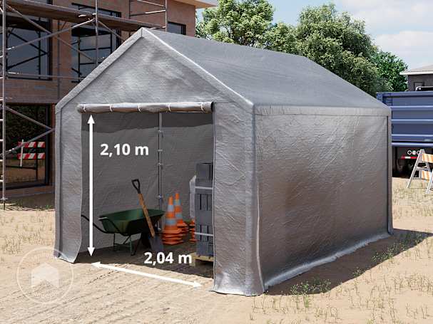 3x4m tenda de armazenamento, lona PE, Cinzento 3x4m tenda de armazenamento, lona PE, Cinzento