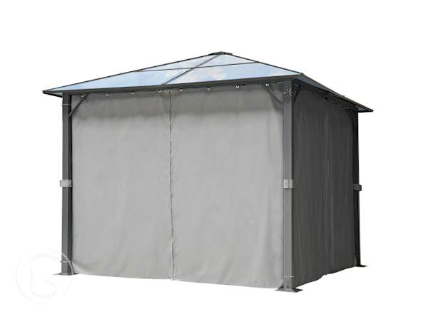 Paredes laterais (conjunto de 4 peças) para pavilhão de jardim Moonlight Deluxe 3x3 m, Cinzento