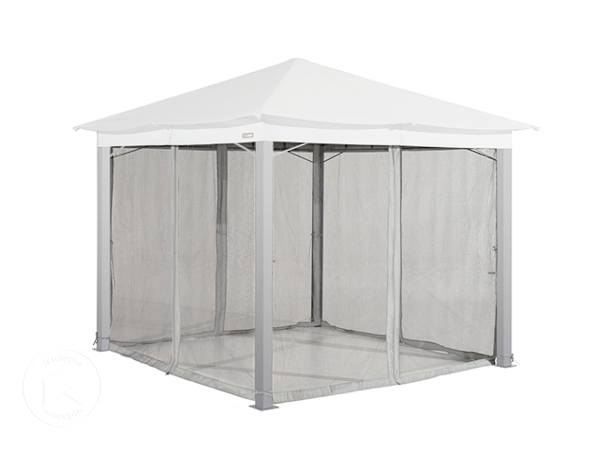 Rede mosquiteira (conjunto de 4 peças) para pavilhão de jardim Sunset Classic 3x3 m, Stone