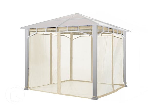 Rede mosquiteira (conjunto de 4 peças) para pavilhão de jardim Sunset Deluxe 3x3 m, Cor champanhe