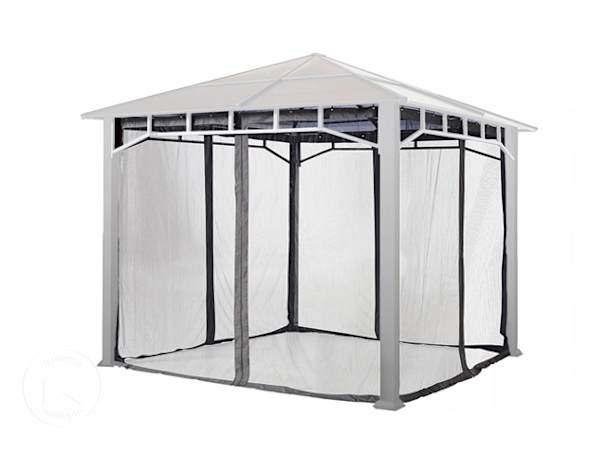 Rede mosquiteira (conjunto de 4 peças) para pavilhão de jardim Sunset Deluxe 3x3 m, Loft grey