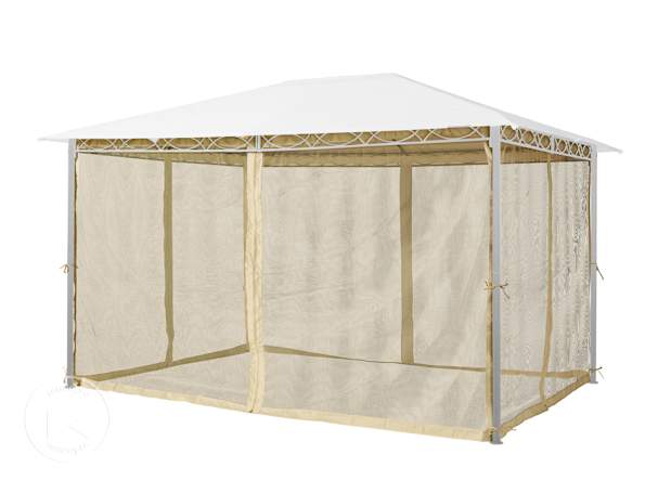 Rede mosquiteira (conjunto de 4 peças) para pavilhão de jardim Rendezvous Classic 3x4 m, Cor champanhe