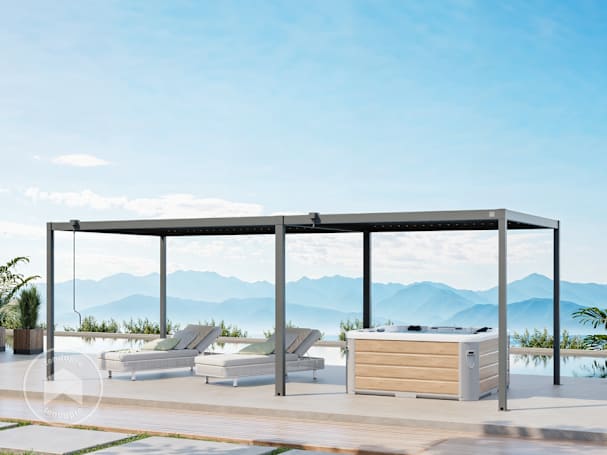 3x7 m Pérgola em Antracite; com teto de lamelas em Antracite 3x7 m Pérgola em Antracite; com teto de lamelas em Antracite