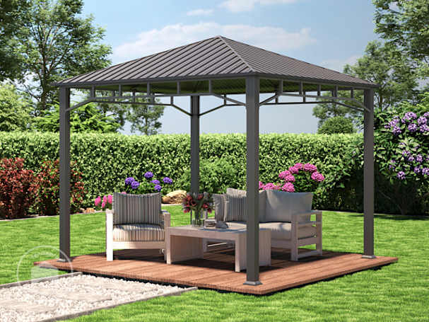 3x3 m Pavilhão de jardim Hardtop, sem paredes laterais 3x3 m Pavilhão de jardim Hardtop, sem paredes laterais