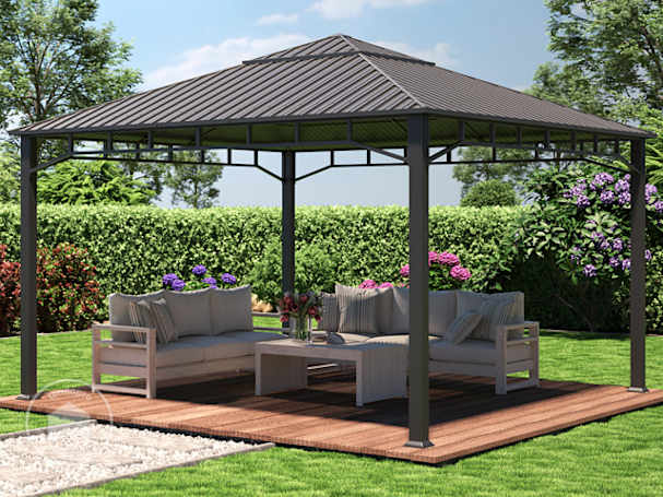 4x4 m Pavilhão de jardim Hardtop, sem paredes laterais 4x4 m Pavilhão de jardim Hardtop, sem paredes laterais