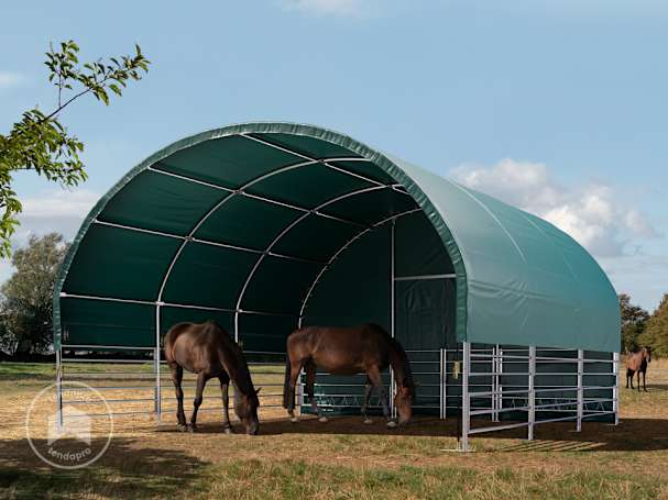 6x6 m abrigo para gado, lona PVC, Verde escuro, fixação ao solo 6x6 m abrigo para gado, lona PVC, Verde escuro, fixação ao solo