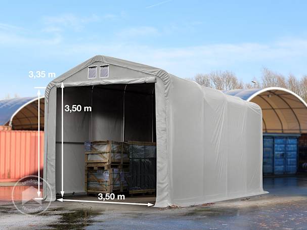 4x8m tenda industrial, lona PVC, Cinzento, sem estática 4x8m tenda industrial, lona PVC, Cinzento, sem estática
