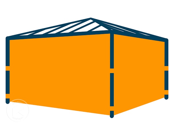 Paredes laterais (conjunto de 4 peças) para pavilhão de jardim Luma Deluxe 4x4 m, Loft grey
