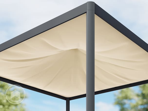 Vela de sombra para pavilhão de jardim Luma Deluxe 3x3 m, Cor champanhe