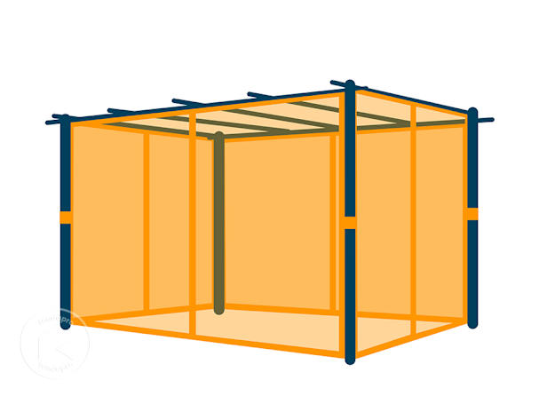 Rede mosquiteira (4 peças) para pérgola Classic 3x4 m em Stone