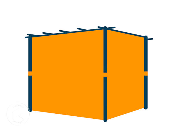 Laterais (conjunto de 4 peças) para pérgola Classic 3x3 m em Stone