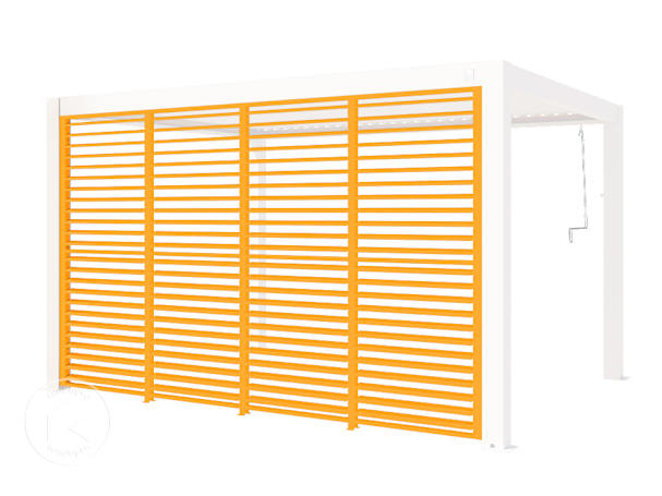 Parede de lâminas ajustável, 4 peças, para pérgola Deluxe com 4 m de largura lateral em branco