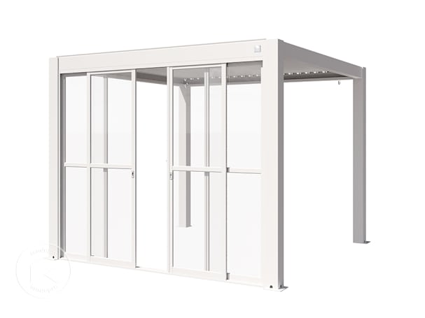 Porta de correr para o lado de 3 m da pérgola com aspeto de vidro transparente