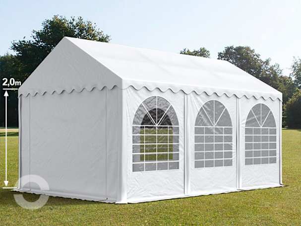 4x6m Partyzelt, PVC-Plane, weiß, mit Bodenrahmen 4x6m Partyzelt, PVC-Plane, weiß, mit Bodenrahmen