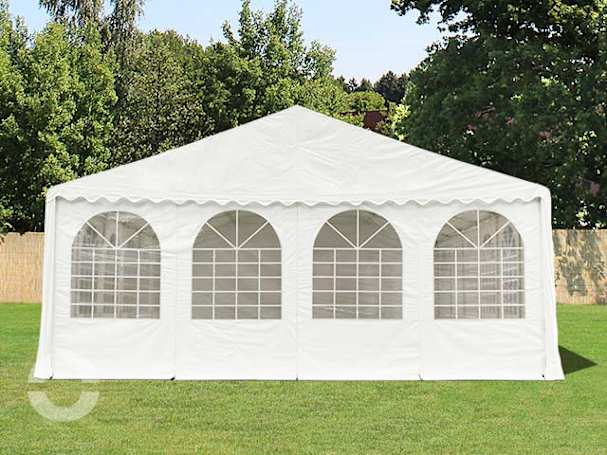 Giebelteil XXL 8 x 2,6 m für Partyzelte, Pavillons, weiß, schwer entflammbar