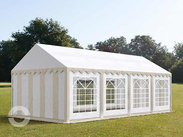 4x8m Partyzelt, PVC-Plane, beige-weiß 4x8m Partyzelt, PVC-Plane, beige-weiß