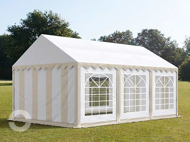 3x6m Partyzelt, PVC-Plane, beige-weiß
