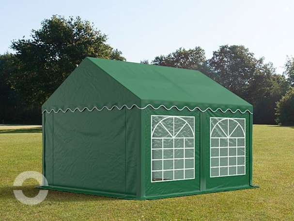 3x4m Partyzelt, PVC-Plane, dunkelgrün