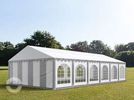 6x12m Partyzelt, PVC-Plane, grau-weiß, mit Bodenrahmen 6x12m Partyzelt, PVC-Plane, grau-weiß, mit Bodenrahmen