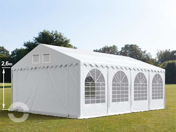 6x8m Partyzelt, PVC-Plane, weiß, mit Bodenrahmen 6x8m Partyzelt, PVC-Plane, weiß, mit Bodenrahmen
