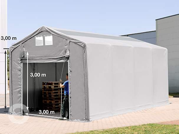 4x8m Zelthalle, PVC-Plane, grau, ohne Statik 4x8m Zelthalle, PVC-Plane, grau, ohne Statik