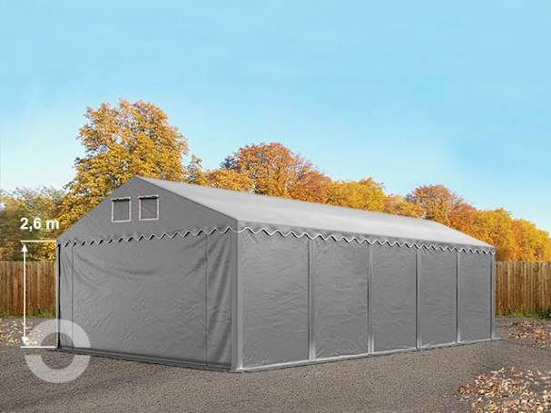 5x10 m Lagerzelt, PVC-Plane, grau, mit Bodenrahmen, ohne Statik 5x10 m Lagerzelt, PVC-Plane, grau, mit Bodenrahmen, ohne Statik