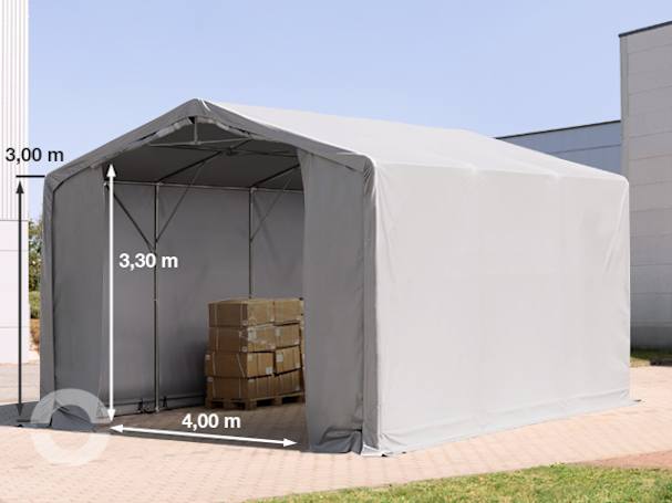 6x6m Zelthalle, PVC-Plane, grau, ohne Statik