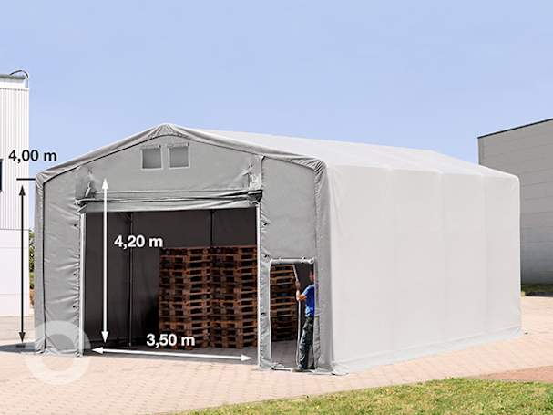 8x8m Zelthalle, PRIMEtex-Plane, grau, ohne Statik