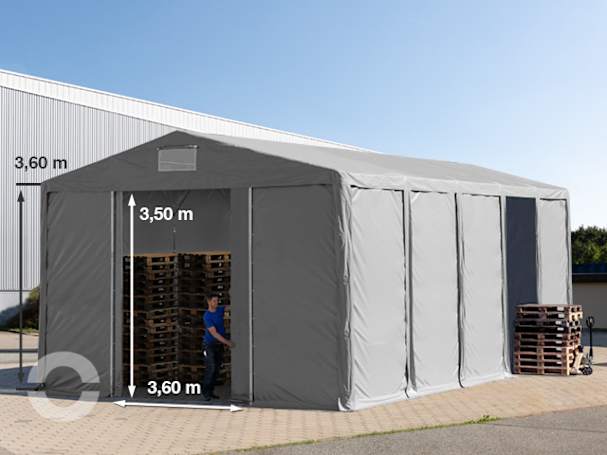 8x10 m Lagerzelt, PVC-Plane, grau, mit Bodenrahmen, ohne Statik 8x10 m Lagerzelt, PVC-Plane, grau, mit Bodenrahmen, ohne Statik
