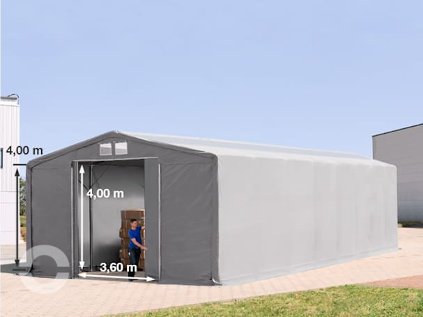 8x16m Zelthalle, PRIMEtex-Plane, grau, ohne Statik