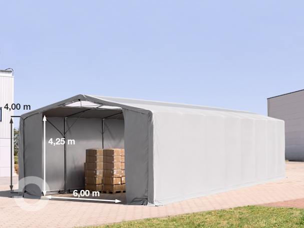 8x16m Zelthalle, PRIMEtex-Plane, grau, ohne Statik