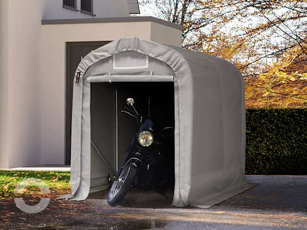1,6x2,4m Zeltgarage, PVC-Plane, grau, ohne Statik 1,6x2,4m Zeltgarage, PVC-Plane, grau, ohne Statik