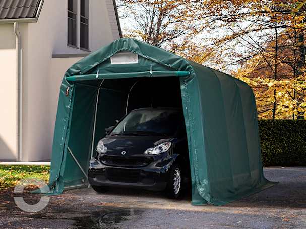 2,4x3,6m Zeltgarage, PVC-Plane, dunkelgrün, ohne Statik 2,4x3,6m Zeltgarage, PVC-Plane, dunkelgrün, ohne Statik