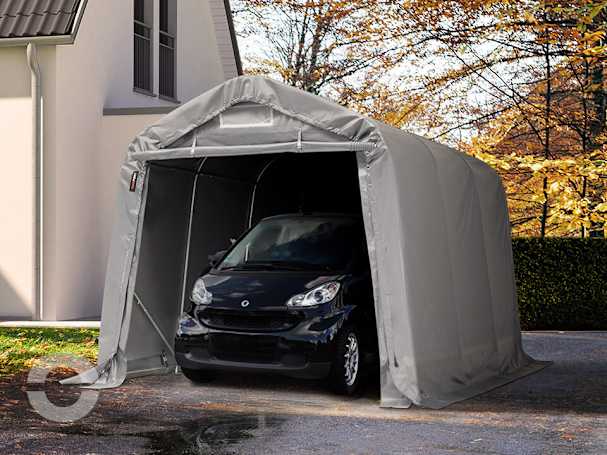 2,4x3,6m Zeltgarage, PVC-Plane, grau, ohne Statik