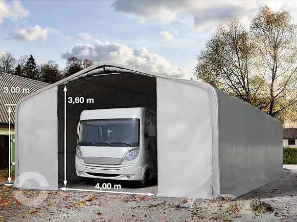 8x12m Zeltgarage, PVC-Plane, grau, ohne Statik 8x12m Zeltgarage, PVC-Plane, grau, ohne Statik