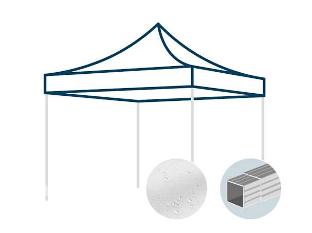 Ersatzdach für 3x3 m Faltpavillon mit 32 mm Aluminiumgestänge, weiß