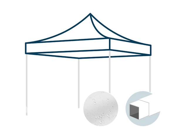 Ersatzdach für 3x3 m Faltpavillon mit 30 mm Stahlgestänge, weiß