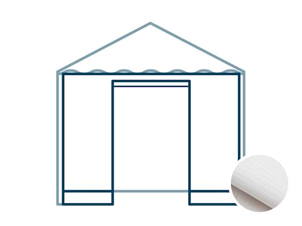 3 m breites Giebelteil für PVC-Partyzelt mit 2 m Seitenhöhe