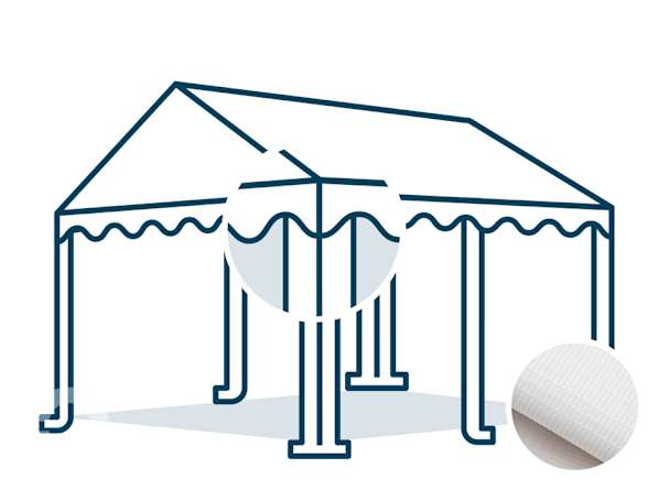 Ersatzdach für PVC-Partyzelt der Größe 3x3 m mit 2 m Seitenhöhe