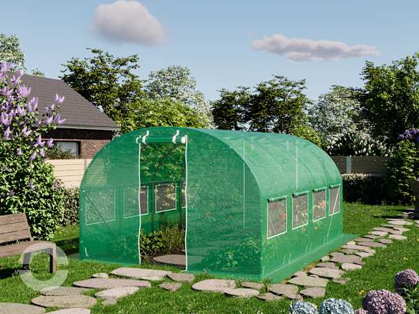 3x4m Foliengewächshaus, PE-Plane, grün