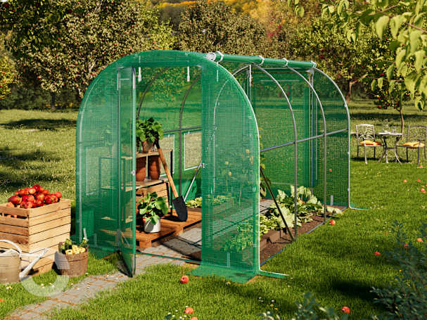 2x3m Foliengewächshaus, PE-Plane, grün 2x3m Foliengewächshaus, PE-Plane, grün