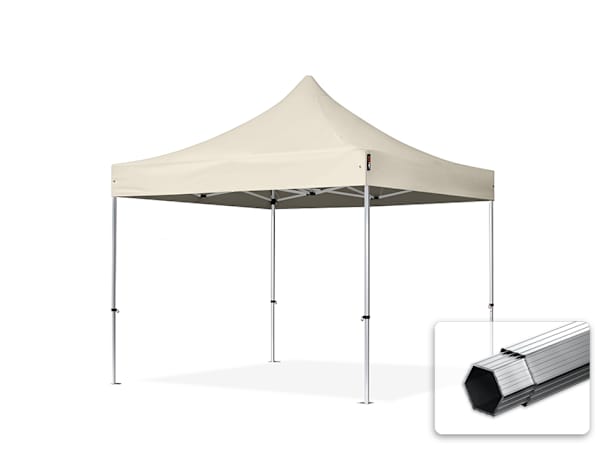 3x3m Aluminium Faltpavillon, ohne Seitenteile, creme 3x3m Aluminium Faltpavillon, ohne Seitenteile, creme