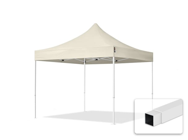 3x3m Stahl Faltpavillon, ohne Seitenteile, creme 3x3m Stahl Faltpavillon, ohne Seitenteile, creme