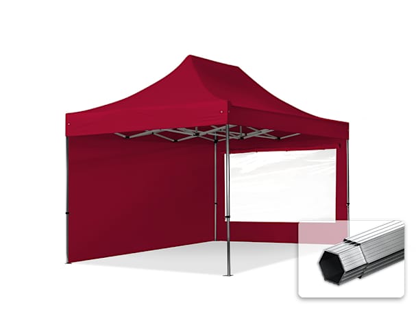 3x4,5m Aluminium Faltpavillon, inkl. 2 Seitenteile, rot 3x4,5m Aluminium Faltpavillon, inkl. 2 Seitenteile, rot