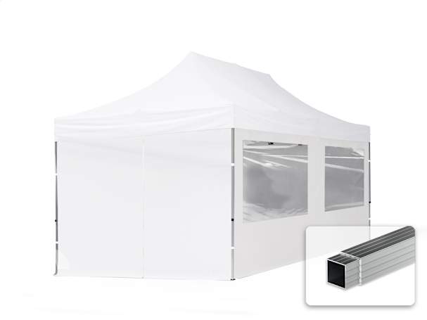 3x6m Aluminium Faltpavillon, inkl. 4 Seitenteile, weiß 3x6m Aluminium Faltpavillon, inkl. 4 Seitenteile, weiß