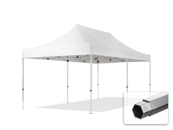 3x6m Aluminium Faltpavillon, ohne Seitenteile, weiß 3x6m Aluminium Faltpavillon, ohne Seitenteile, weiß