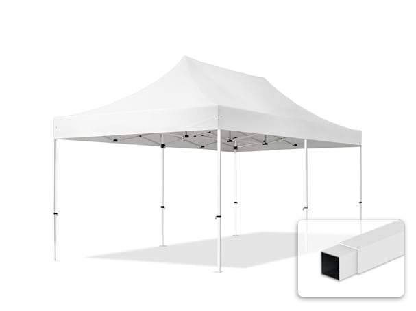 3x6m Stahl Faltpavillon, ohne Seitenteile, weiß 3x6m Stahl Faltpavillon, ohne Seitenteile, weiß