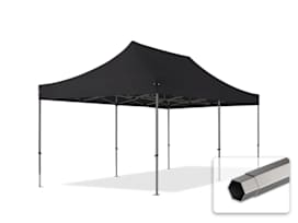 3x6m Stahl Faltpavillon, ohne Seitenteile, schwarz